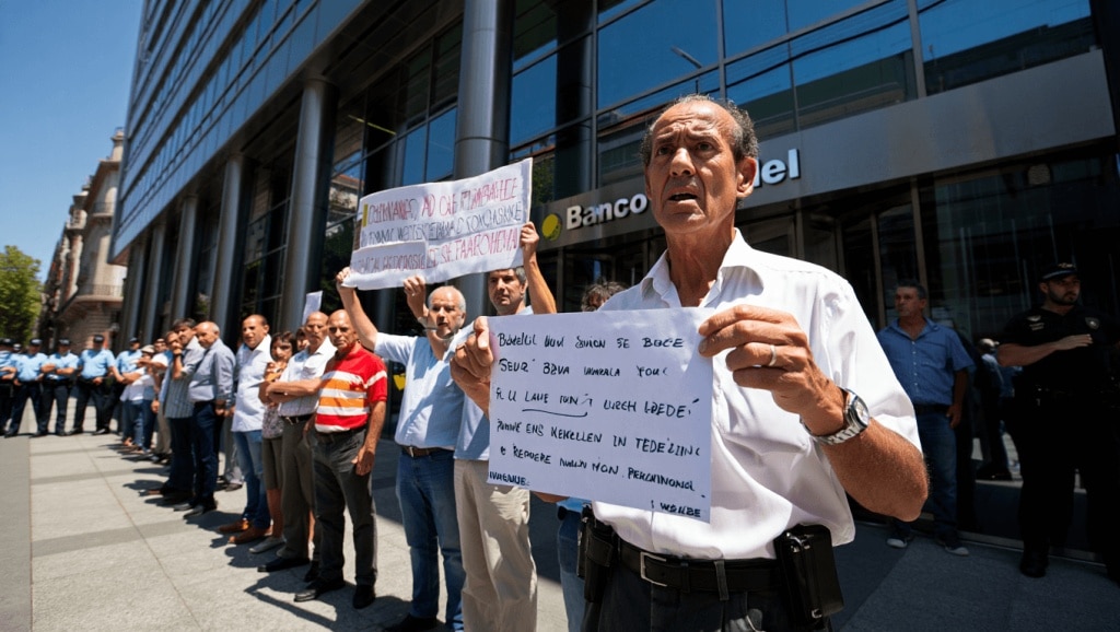 Rechazo a la OPA: accionistas minoritarios del Sabadell se concentran en la sede del banco