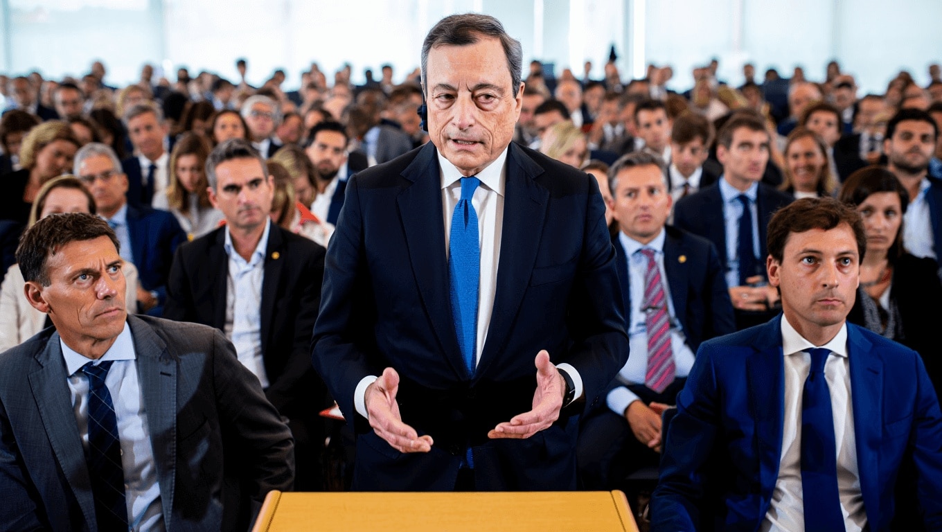 Draghi, defensor de la inversión privada europea en un foro con Reynés (Naturgy) y Alberto Nadal (PP)