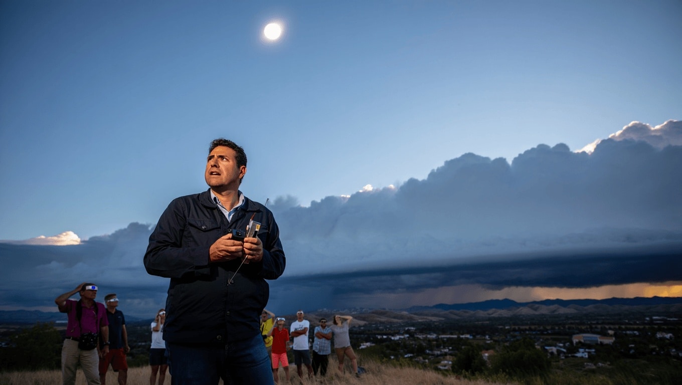 Samuel Biener, meteorólogo, sobre el eclipse del 12 de agosto: «Podría coincidir con un cambio de tiempo»