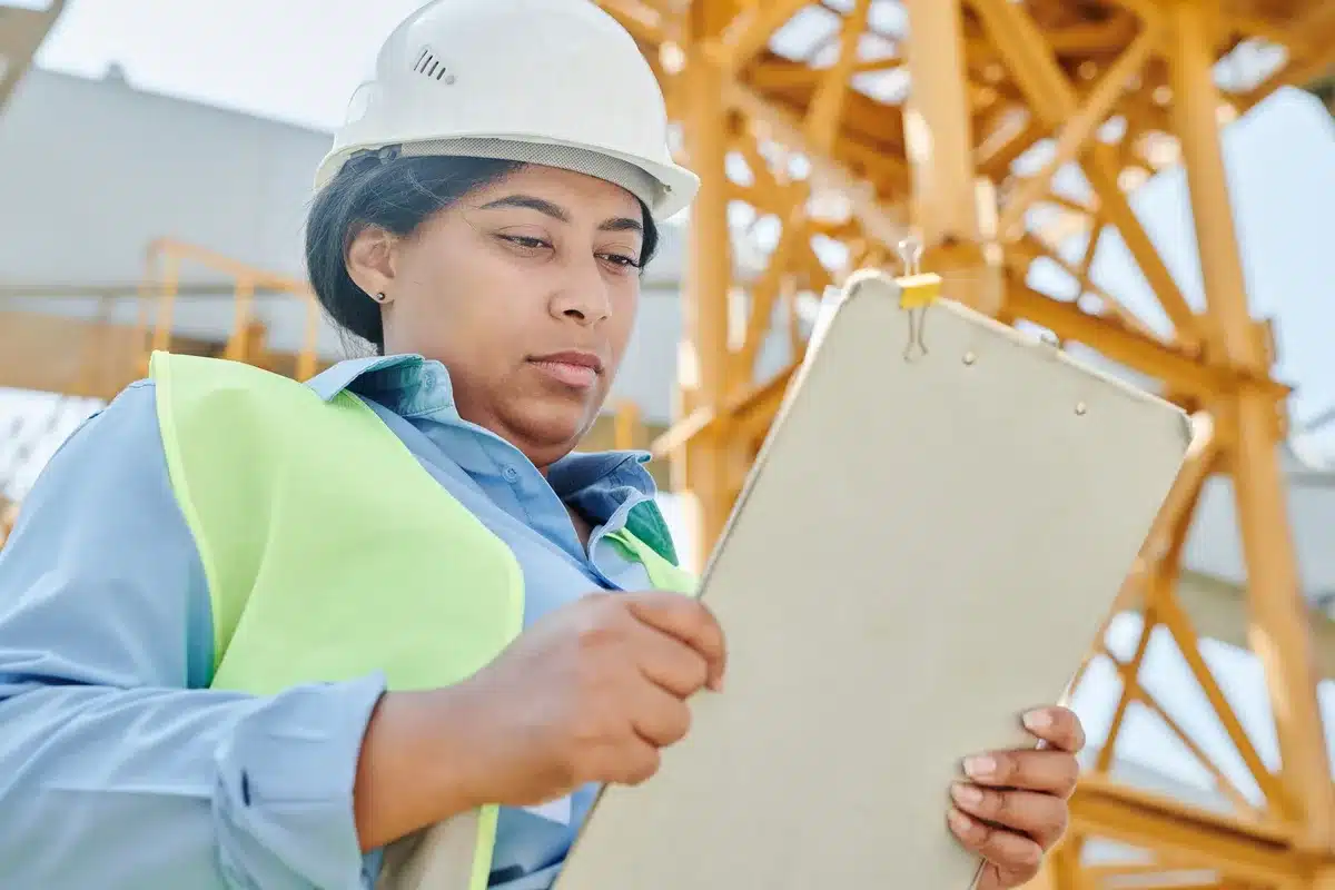 Inspección de seguridad en instalación industrial con documentación y revisión de sistemas